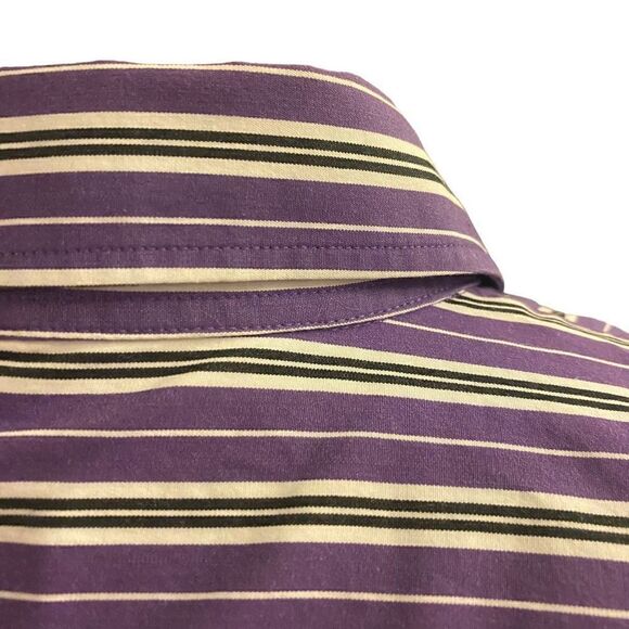 Lauren Ralph Lauren Purple and White Button Down Top Size XL - Picture 9 of 13